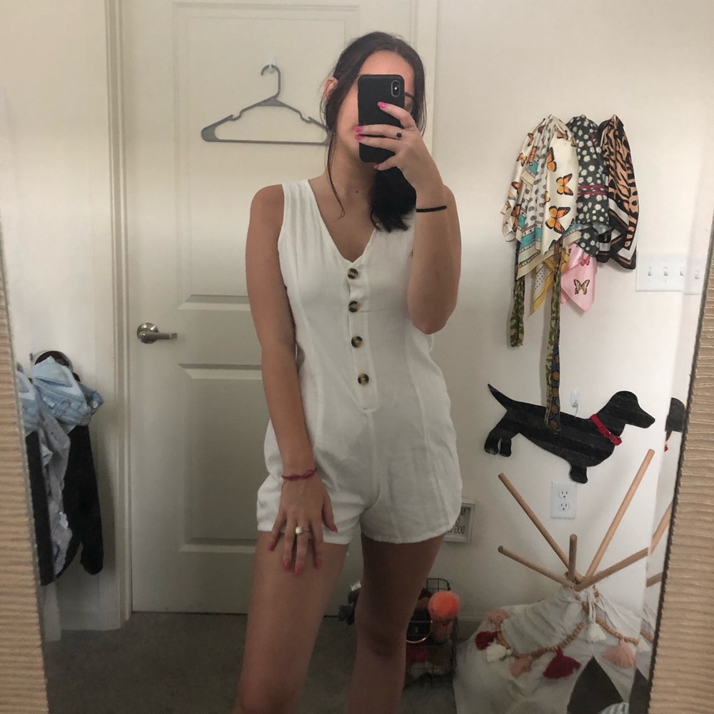White button down romper